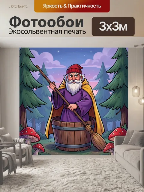 Фотообои Лесной волшебник в бочке