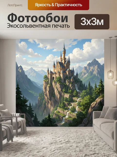 Фотообои Сказочный замок в горах