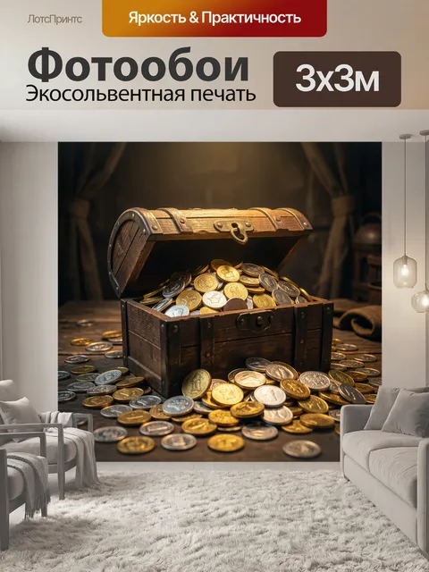 Фотообои Открытый пиратский сундук