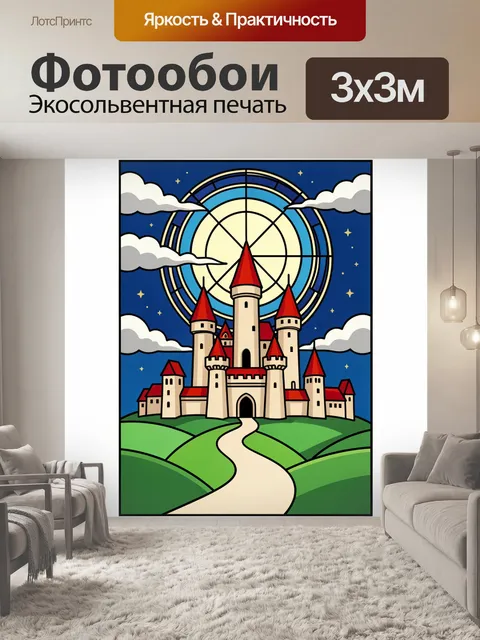 Фотообои Сказочный замок под звездным небом