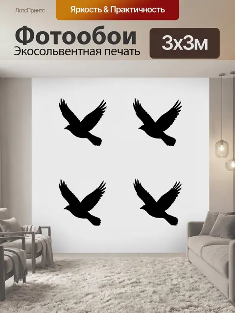 Фотообои Силуэты птиц в полёте
