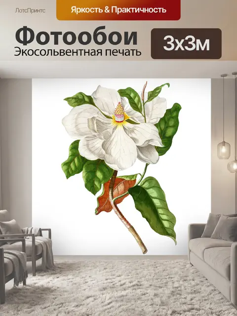 Фотообои Магнолия цветет винтажное искусство