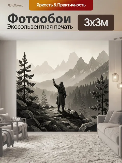 Фотообои Путник на горном уступе