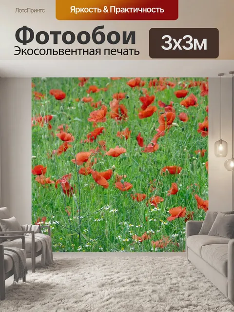Фотообои Маковое поле