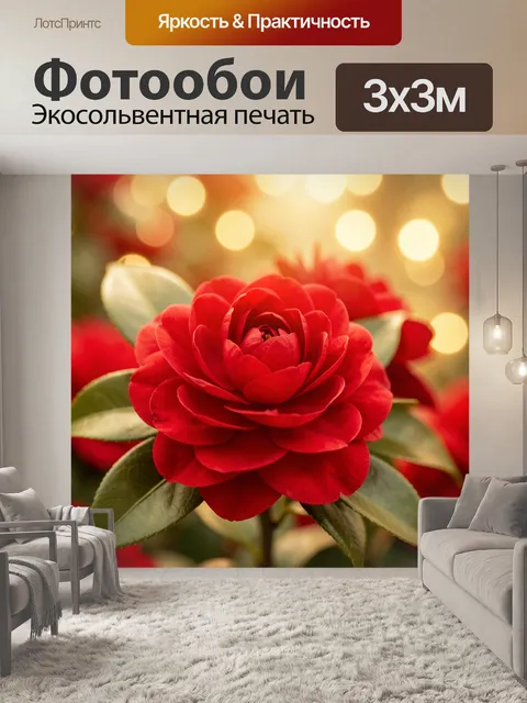 Фотообои Красная роза на размытом фоне