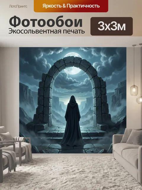 Фотообои Таинственный странник у древней арки