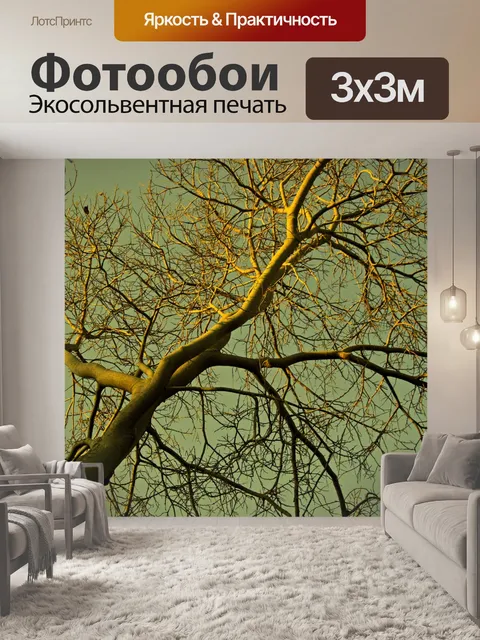 Фотообои жуткий свет литой на голое дерево