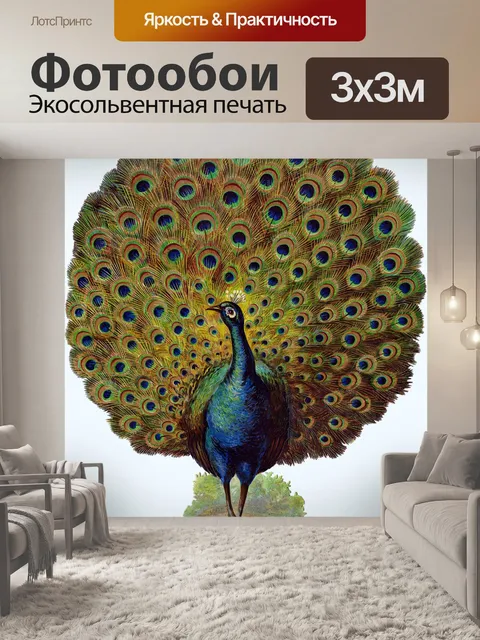 Фотообои Павлин птица старинное искусство