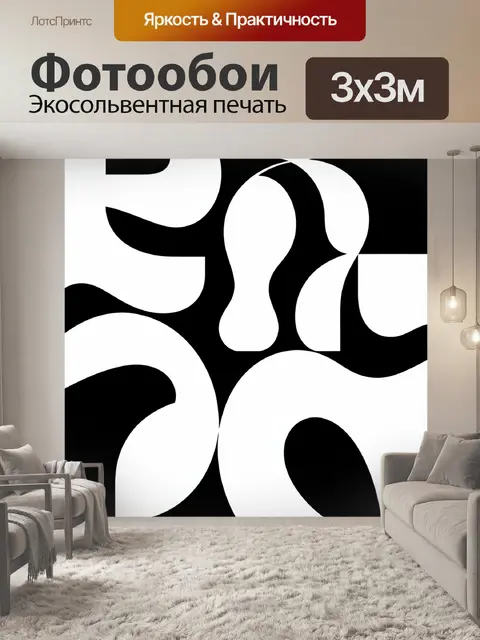 Фотообои Абстрактные черно-белые формы