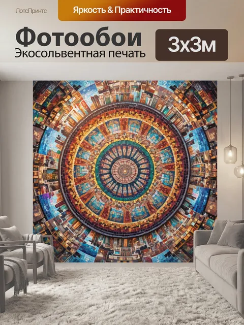 Фотообои город в стиле мозаика, где разнообразные культурные фестивали и события в городе создают яркий калейдоскоп