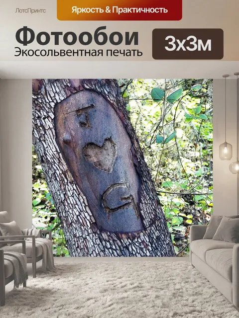 Фотообои Сердце вырезанные в ствол дерева