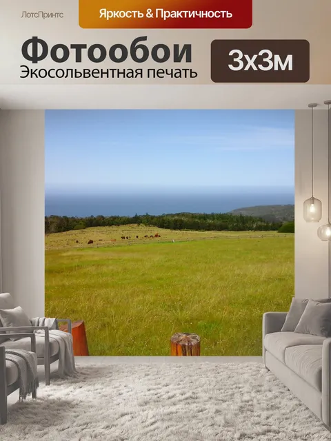 Фотообои Крупный рогатый скот вдали