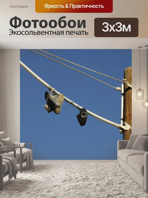 Фотообои Телефон полюс провода теннисные туфли