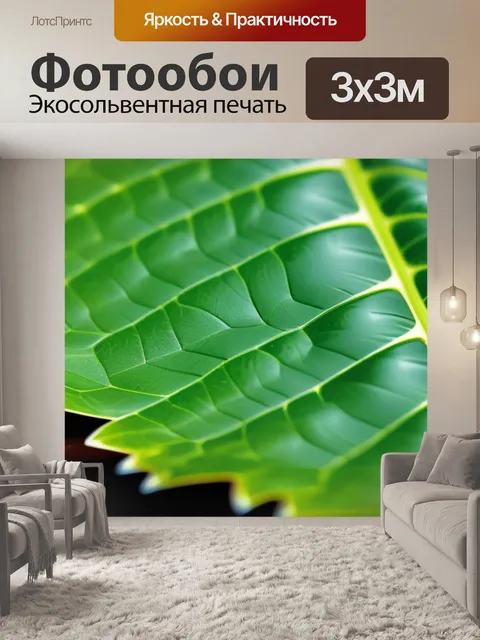 Фотообои пейзаж с листиком красивый