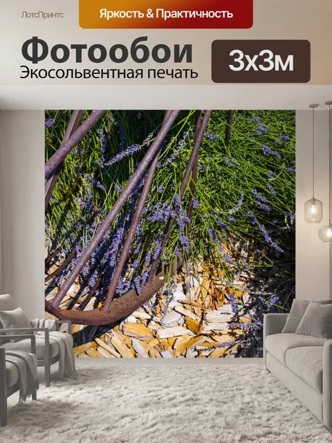 Фотообои Железное колесо и лавандовое поле
