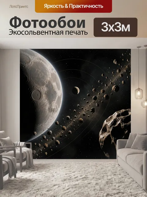 Фотообои Космическая сцена с кольцевым поясом