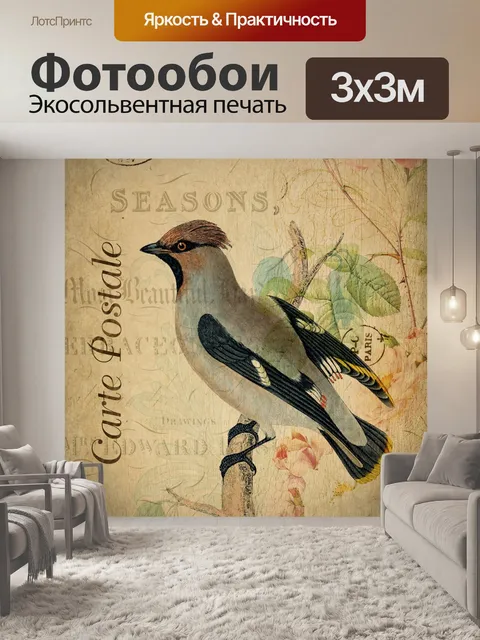 Фотообои Французская открытка "Птица"