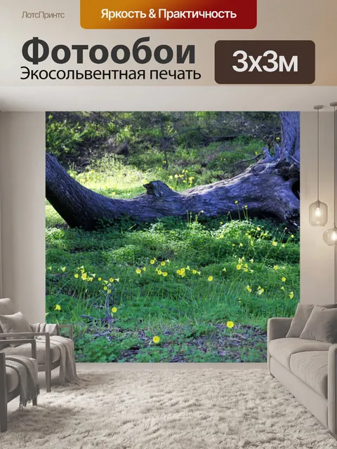 Фотообои Три отделения и желтые цветы