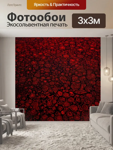Фотообои красивая черно-красная сцена с узорами