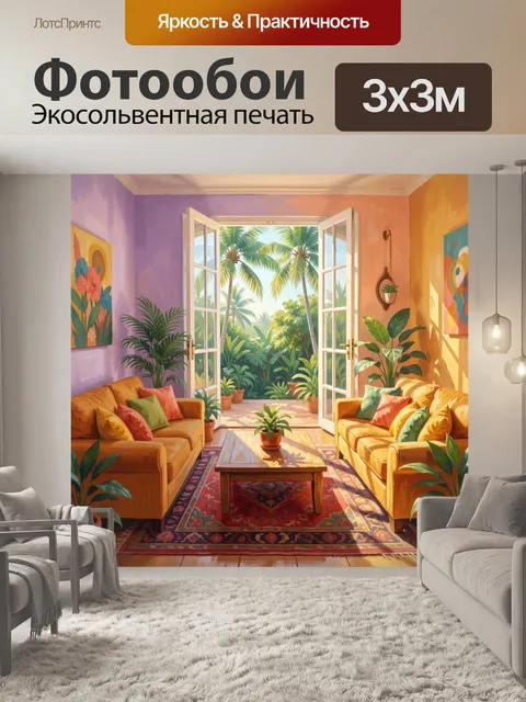Фотообои Тропическая гостиная с пальмами