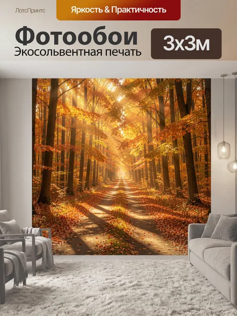 Фотообои Осенний лесной проселок