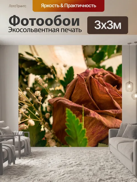 Фотообои Увядшая роза