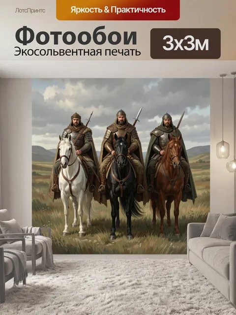 Фотообои Три воина на конях