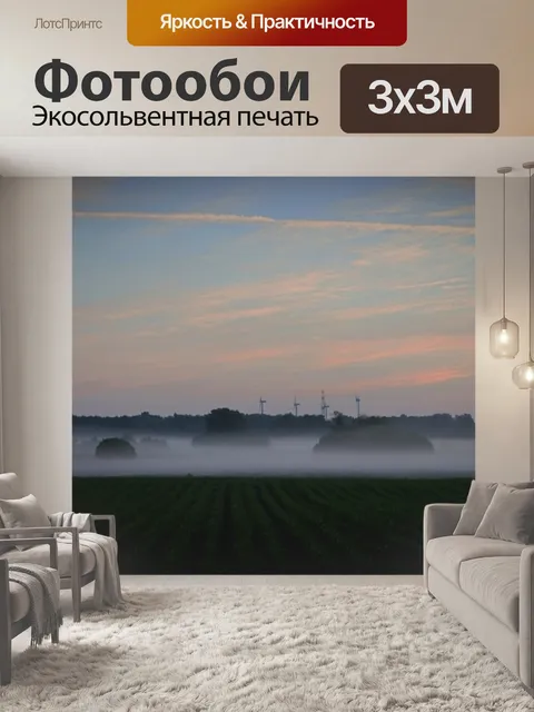 Фотообои Восход солнца в тумане
