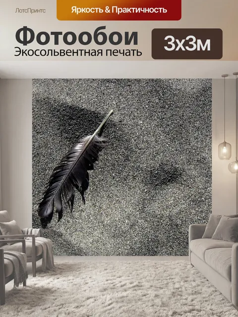 Фотообои Чайка перо на песке