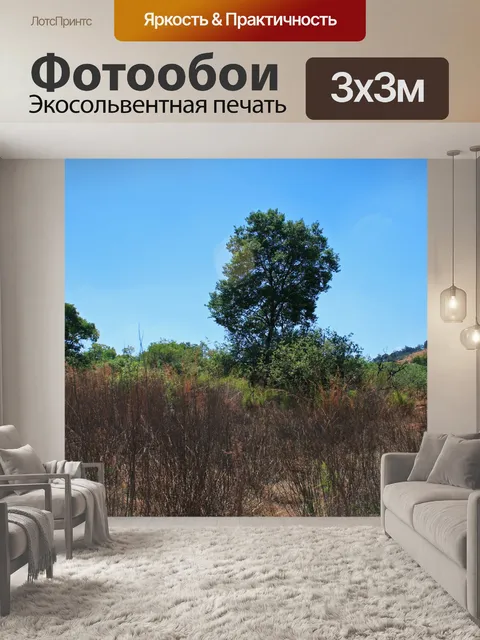 Фотообои дерево в пейзаже с кистью