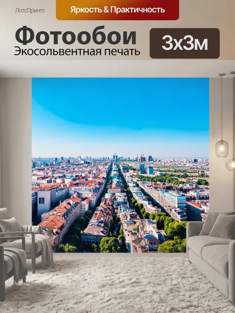 Фотообои с панорамным видом на город и его архитектуру