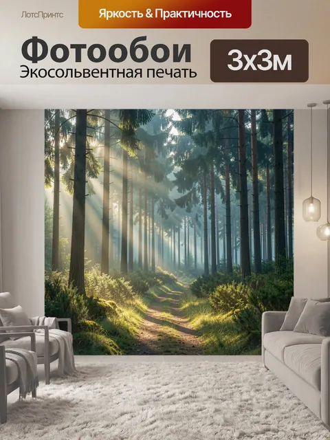 Фотообои Солнечный лесной путь