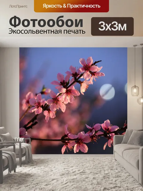Фотообои Персик цветы