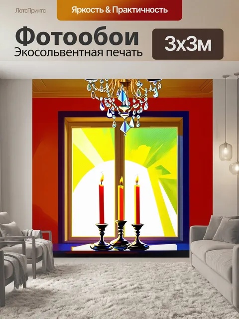 Фотообои в летний день, солнечные лучи пробиваются сквозь окно в комнате, где стоят блестящие церемониальные…