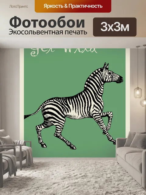 Фотообои Плакат зоопарка зебры