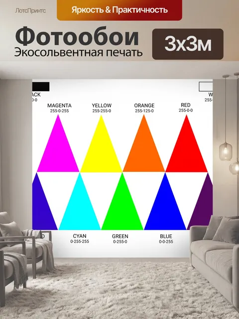 Фотообои Цветовая палитра треугольников