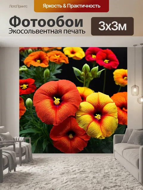 Фотообои цветы в стиле текстуры
