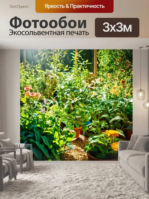 Фотообои с зеленью уютный домашний сад