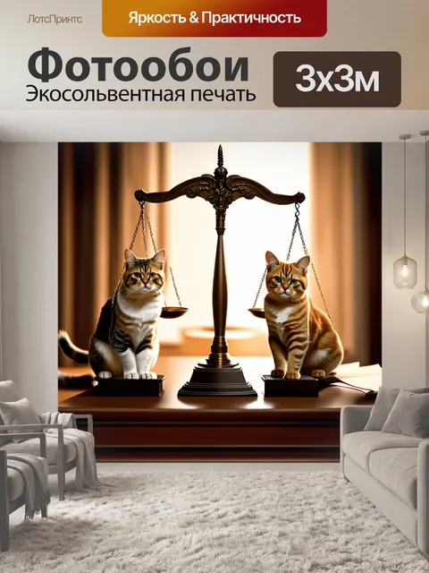 Фотообои напоминающее о древней всеобъемлющей справедливости изображение кошек