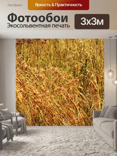 Фотообои дикая трава красного цвета в семени
