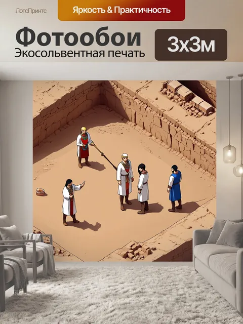 Фотообои египет в стиле изометрическая аниме