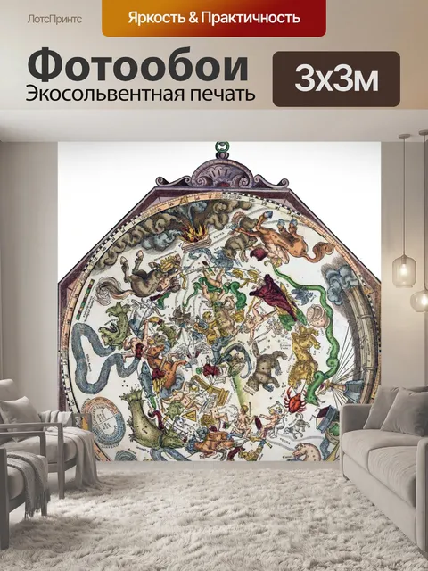 Фотообои Карта зодиака винтаж старый