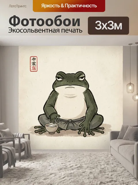 Фотообои Суровая жаба в японском стиле
