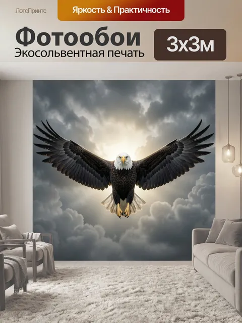 Фотообои Парящий орёл в облаках