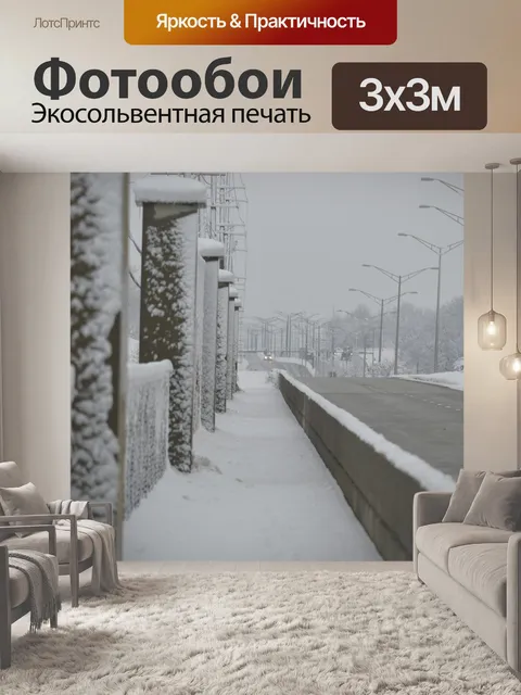 Фотообои Снежная дорога