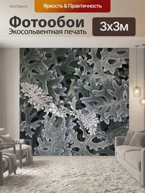 Фотообои пыльная мельница с серыми листьями
