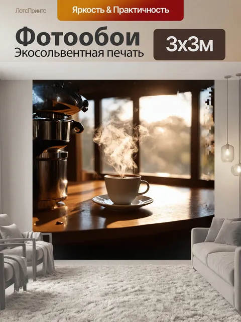 Фотообои в фокусе композиции находится элегантная биалетти
