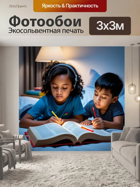 Фотообои чтение книг с детьми перед сном