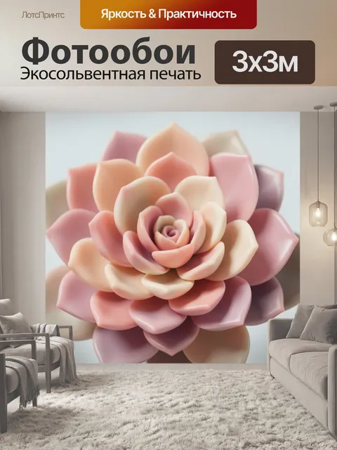 Фотообои Нежный розовый суккулент