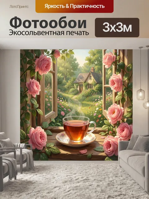 Фотообои Утро в цветущем саду